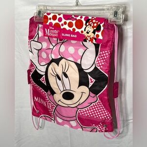 NWOT  Disney Minnie Mouse Black Pink White Nylon Sling Bag